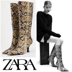Zara HEELED ANIMAL PRINT BOOTS bloggeres favorite